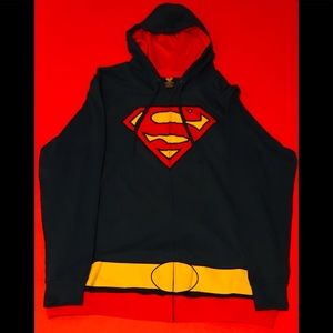 D.C.Comics Superman Zip Hoodie W/Cape Size XL